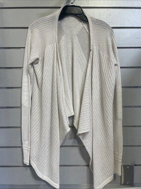 Fox Cream Open-Front Knit Cardigan XL